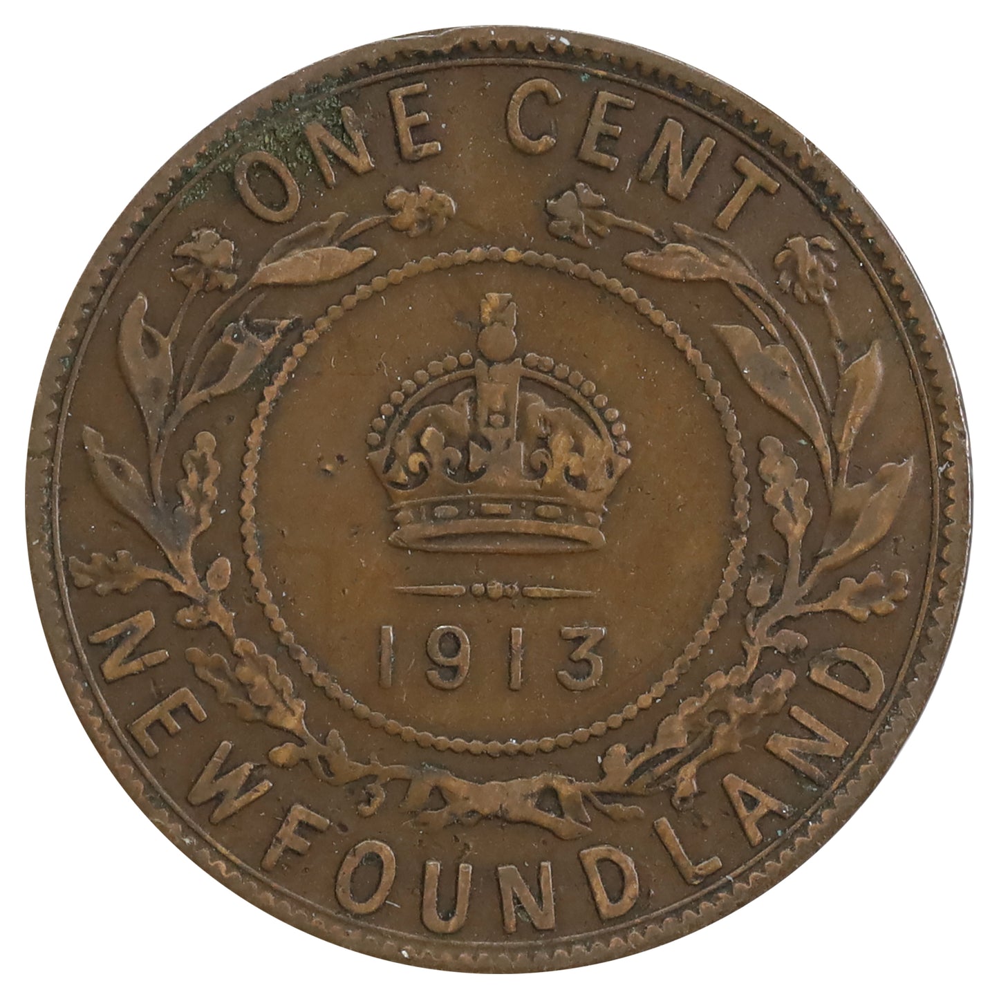 1913 Newfoundland 1-cent VG-F (VG10) Scratched, marks, or impaired