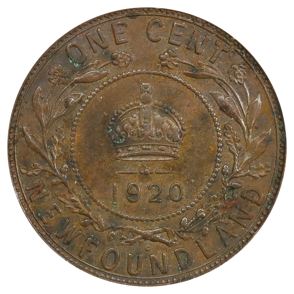 1920 Newfoundland 1-cent Almost Uncirculated (AU50) Scratched, marks, or impaired