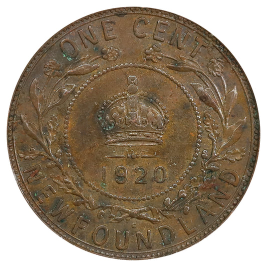 1920 Newfoundland 1-cent Almost Uncirculated (AU50) Scratched, marks, or impaired