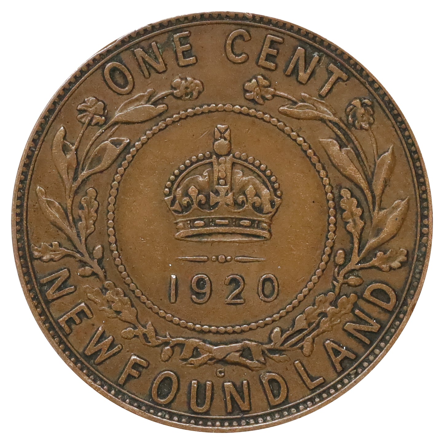 1920 Newfoundland 1-cent VF-EF (VF30) Scratched, marks, or impaired