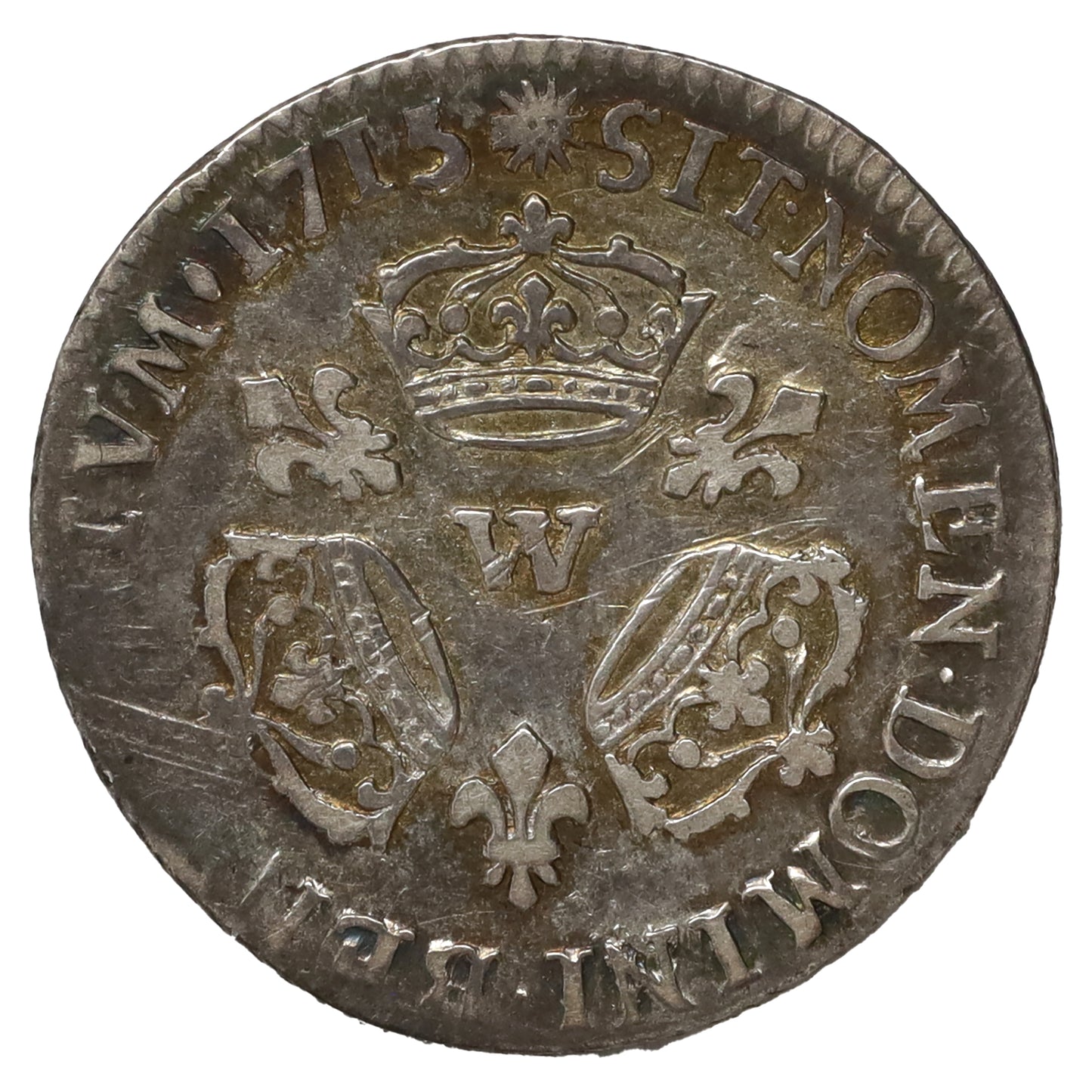 France 1715 Lille Louis XIV 1/10 Ecu Trois Couronnes LUD Variety Very Fine (VF20)