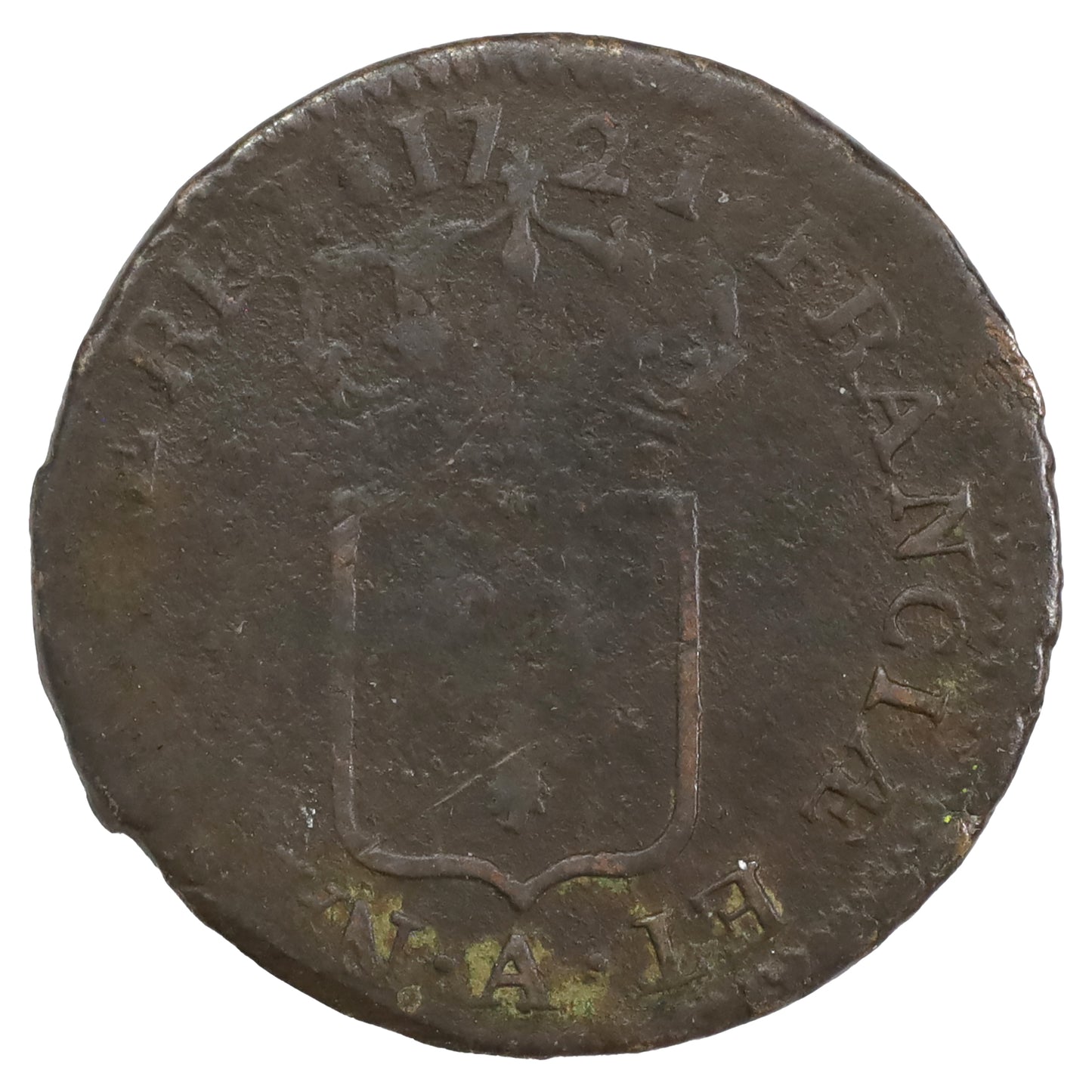 France 1721 Louis XV Child Bust 1/2 Sol Very Good (VG8) DOD