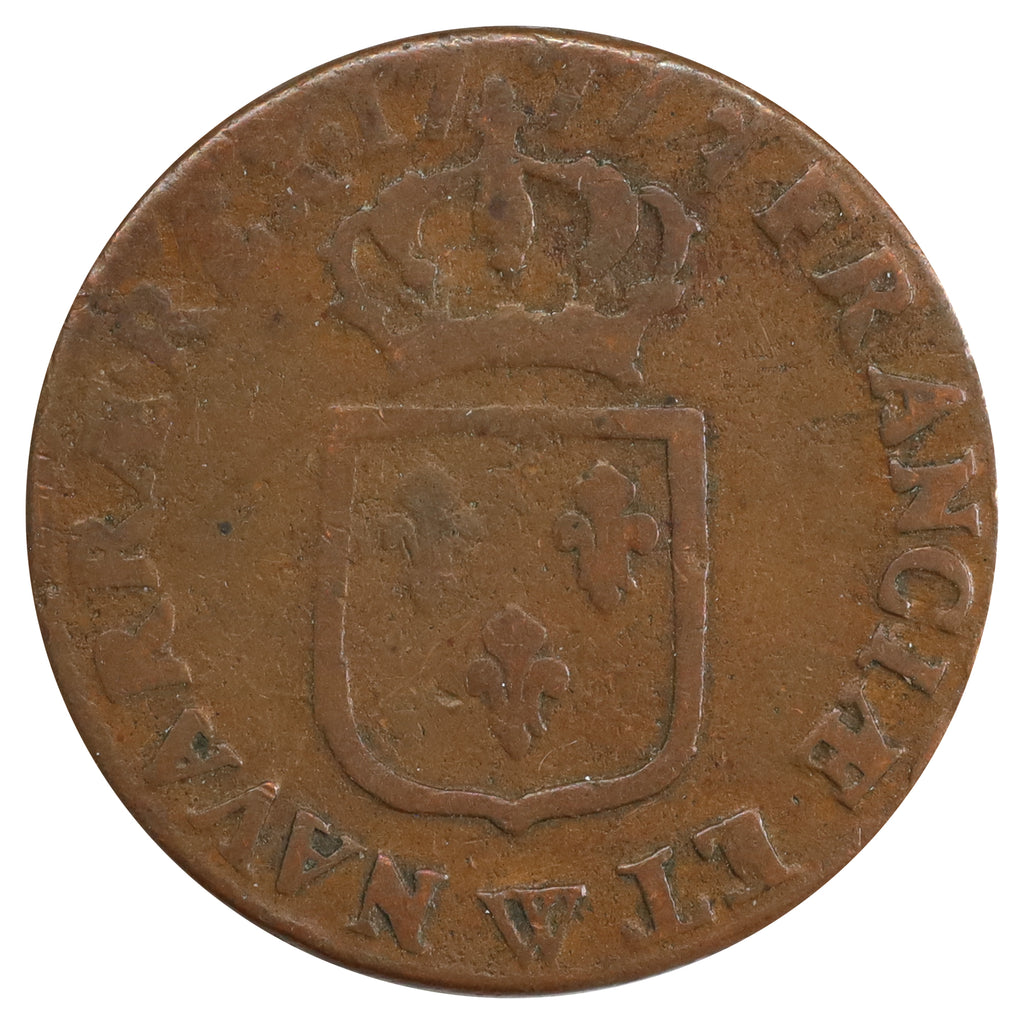France 1777W Louis XVI 1 Sol VF-EF (VF30) DOD