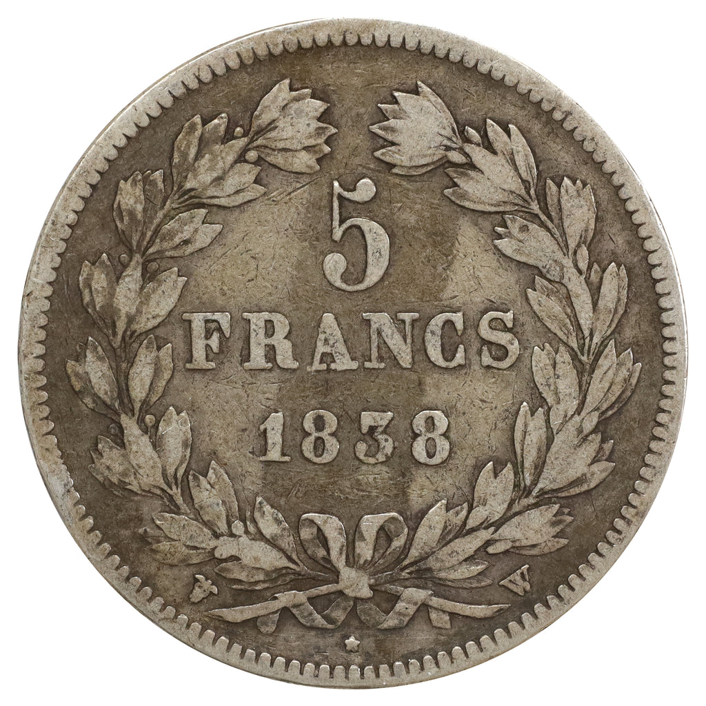 France 1838W Louis Philippe 5 Francs (DOD)
