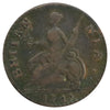 Great Britain 1747 George II Halfpenny Fine (F12) Bent