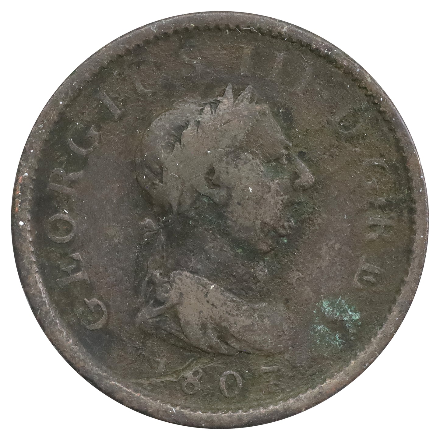 Great Britain 1807 Penny Very Good (VG8) Pitted