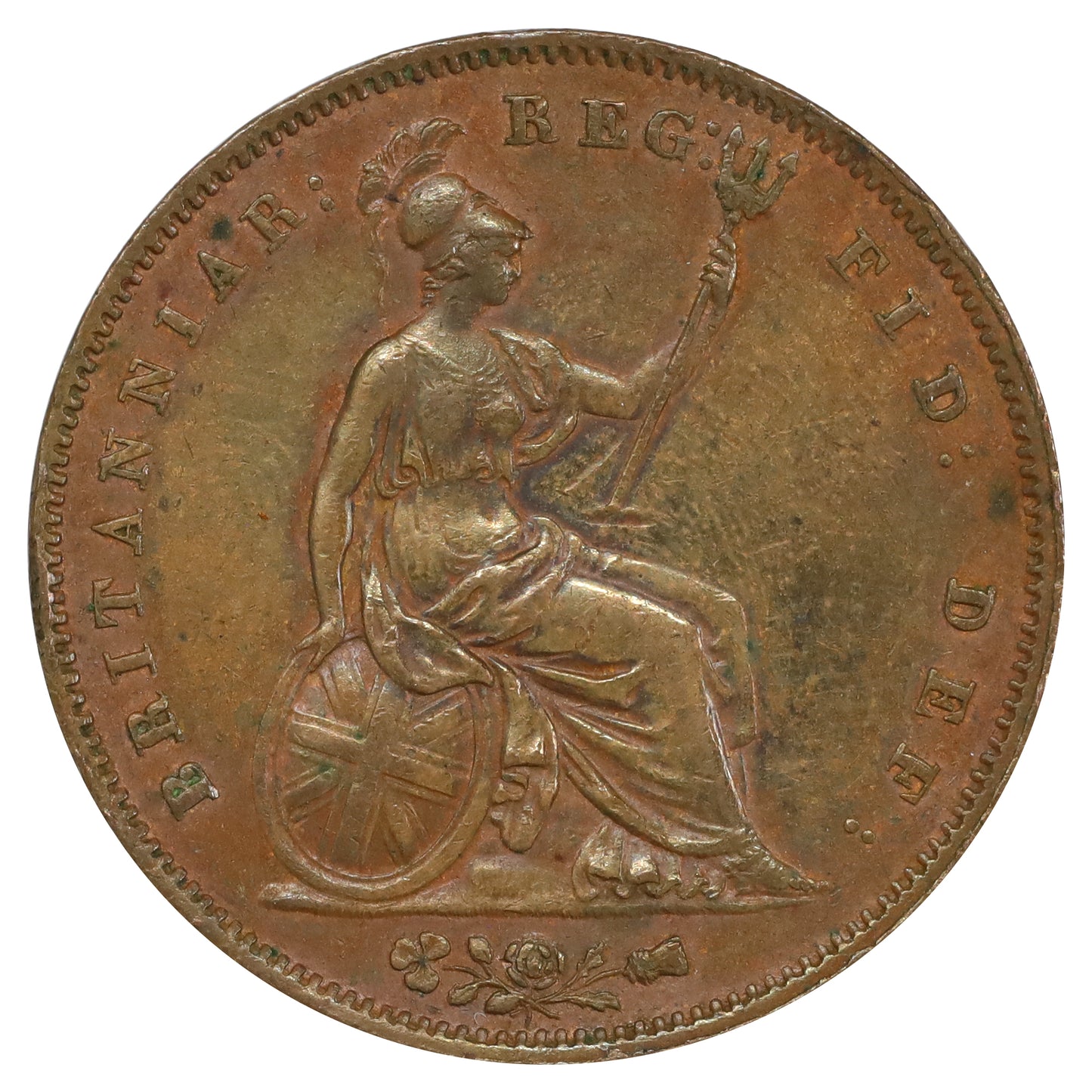 Great Britain 1853 Penny Extra Fine (EF40) Cleaned