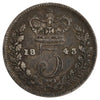 Great Britain 1843 Threepence Very Fine (VF20) Toned