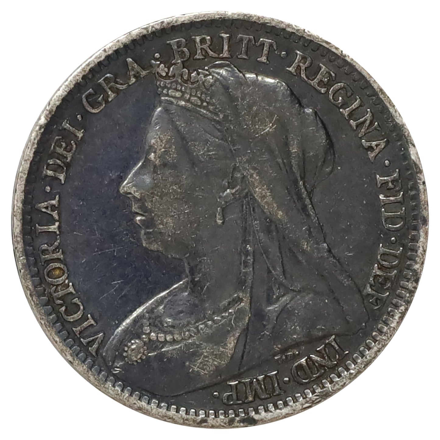 Great Britain 1893 Threepence Extra Fine (EF40) Toned