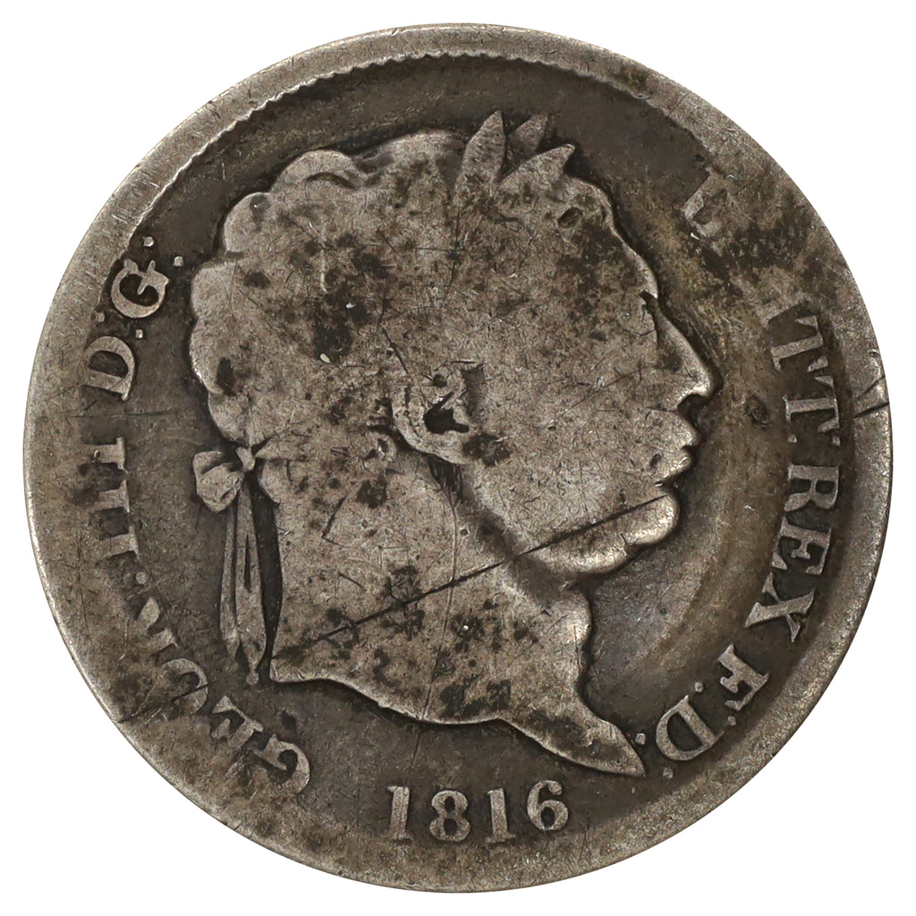 Great Britain 1816 George III Shilling Fair (F12) Impaired