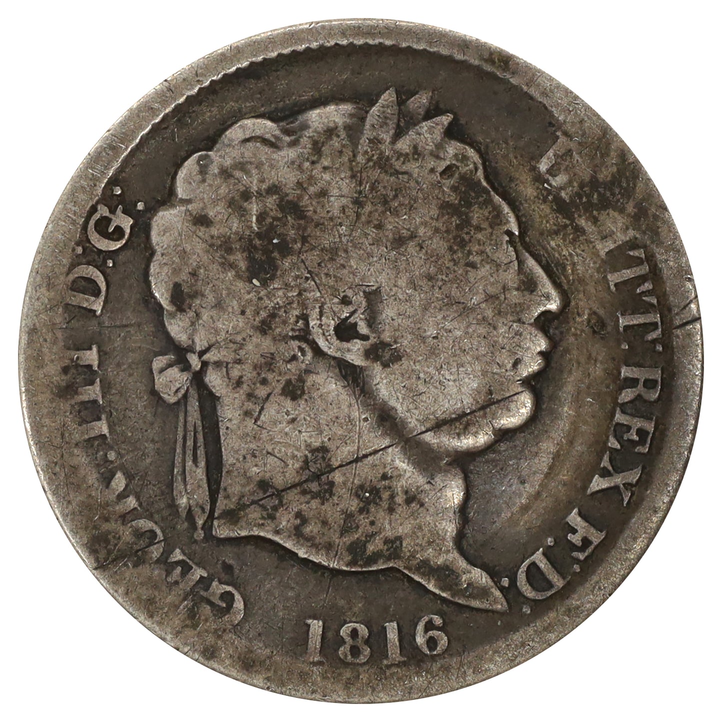 Great Britain 1816 George III Shilling Fair (F12) Impaired