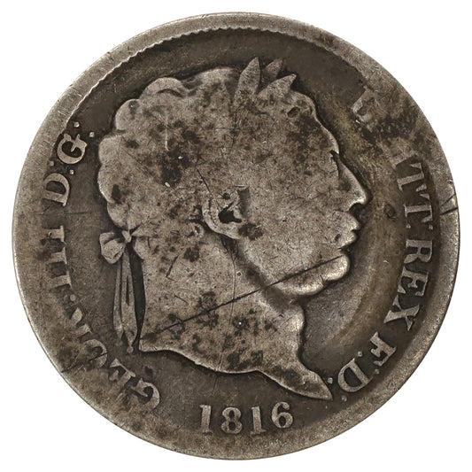 Great Britain 1816 George III Shilling Fair (F12) Impaired