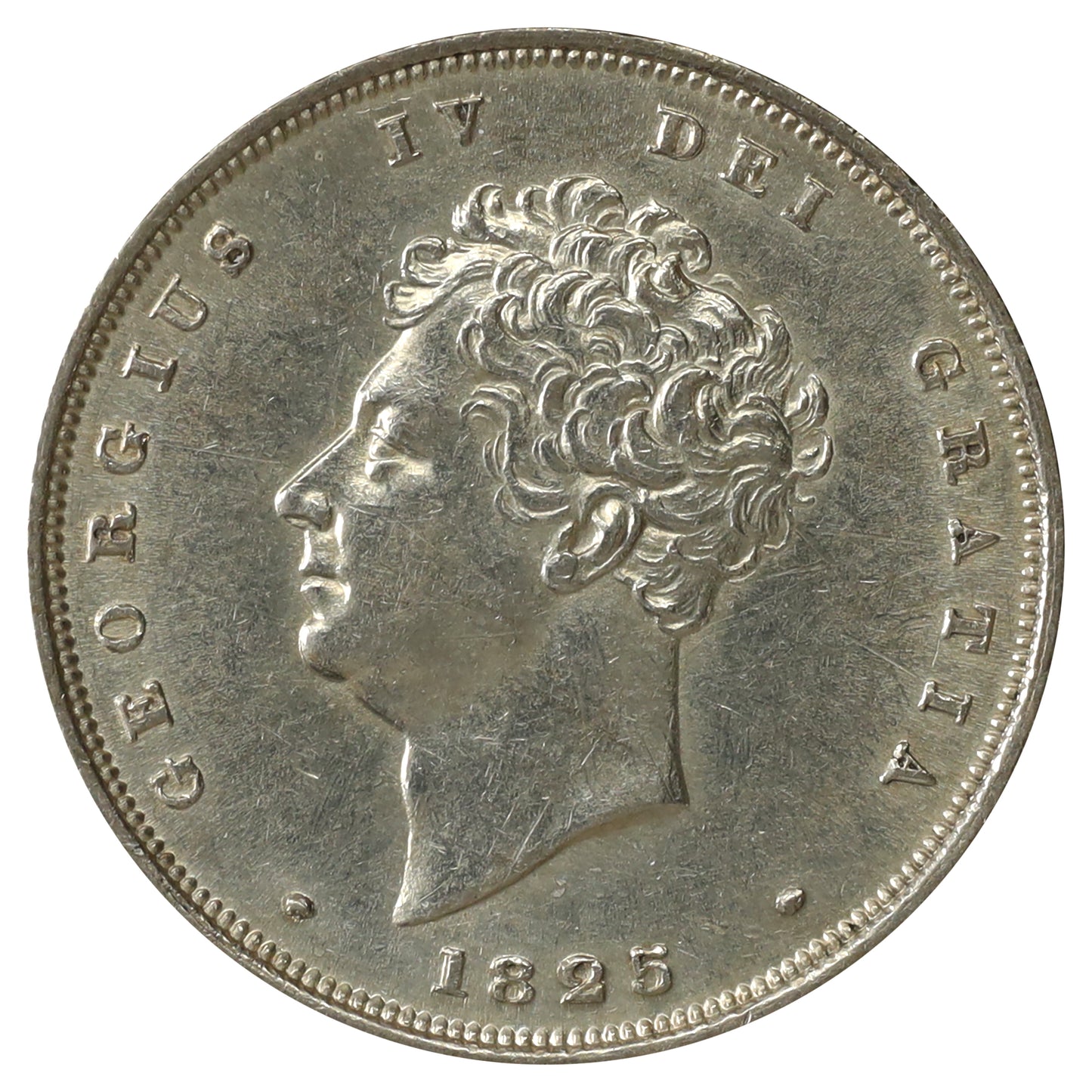 Great Britain 1825 George IV Shilling AU-UNC (AU55) Scratched