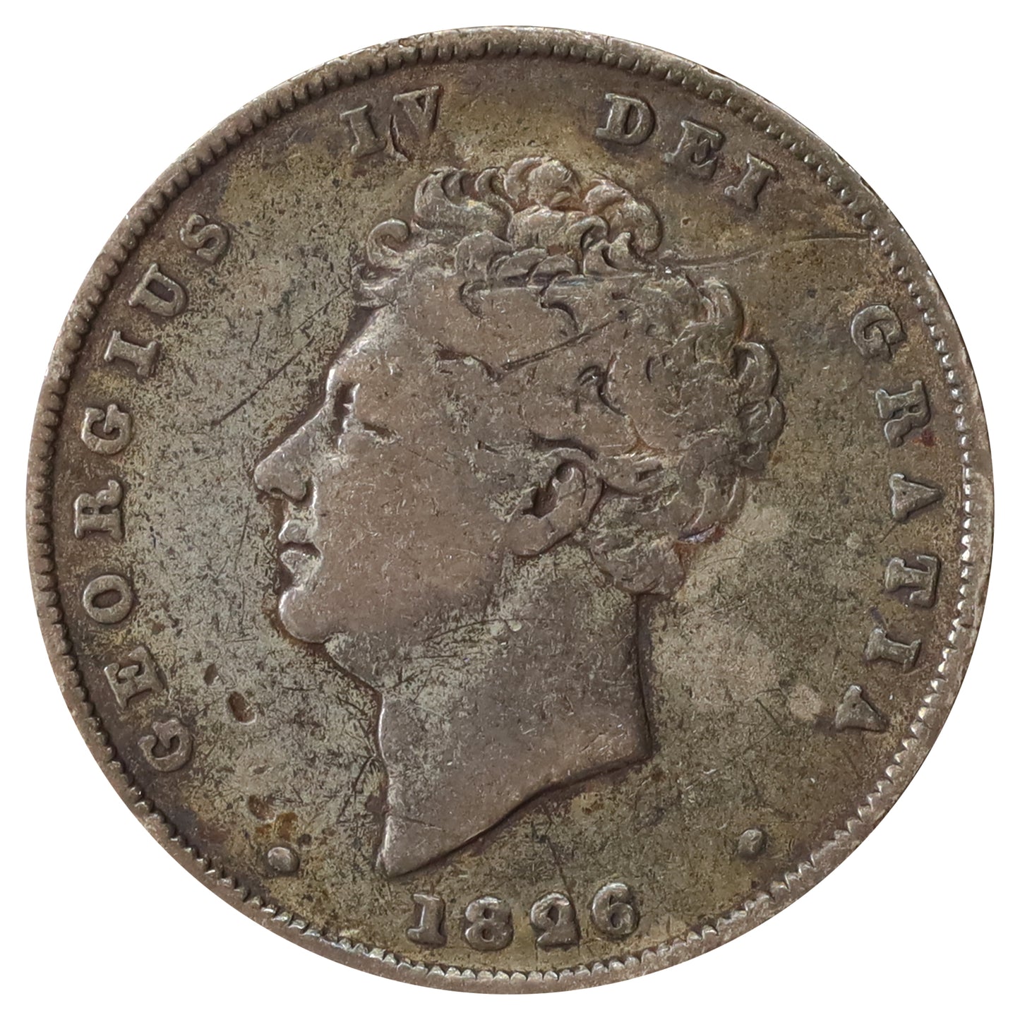 Great Britain 1826 George IV Shilling Fine (F12) Impaired