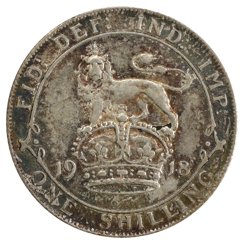 Great Britain 1918 Shilling VF-EF (VF30) Toned