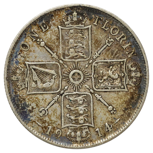 Great Britain 1914 Florin F-VF (F15) Toned