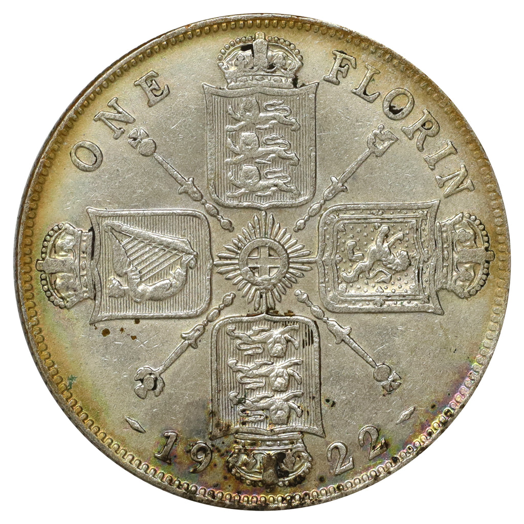 Great Britain 1922 Florin Very Fine (VF20) Impaired
