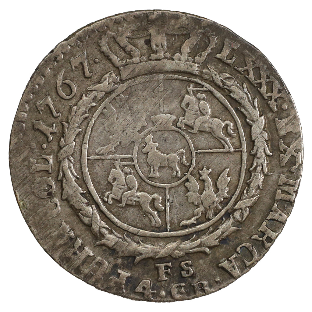 Poland 1767 Stanislaw August 4 Groschen Very Fine (VF20) DOD