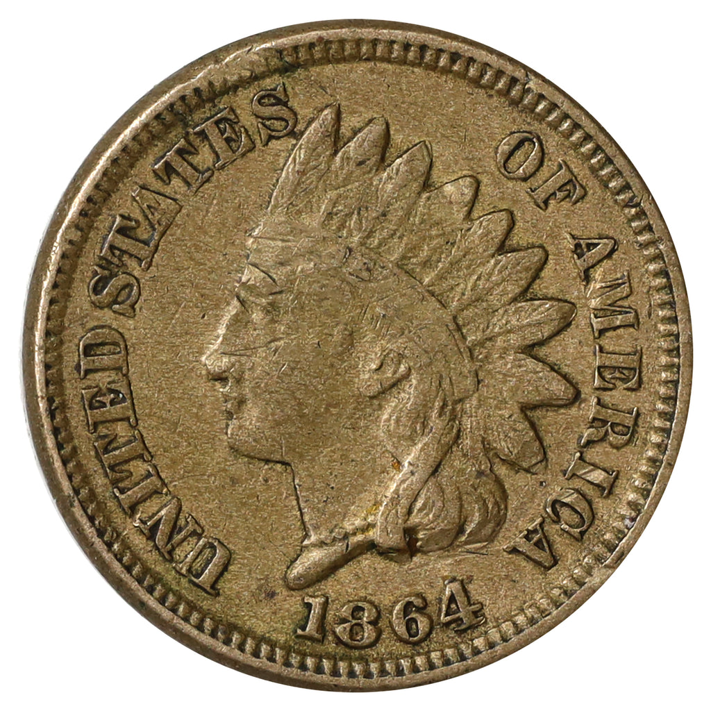 1864 Variety 1 USA Cent Extra Fine (EF40) Marks