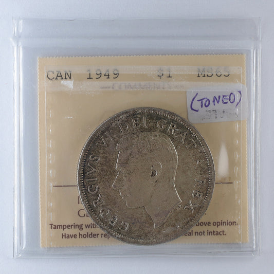 1949 Canada Dollar ICCS Certified MS65 (Toned)