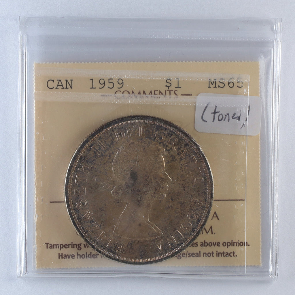 1959 Canada Dollar ICCS Certified MS65 (Toned)