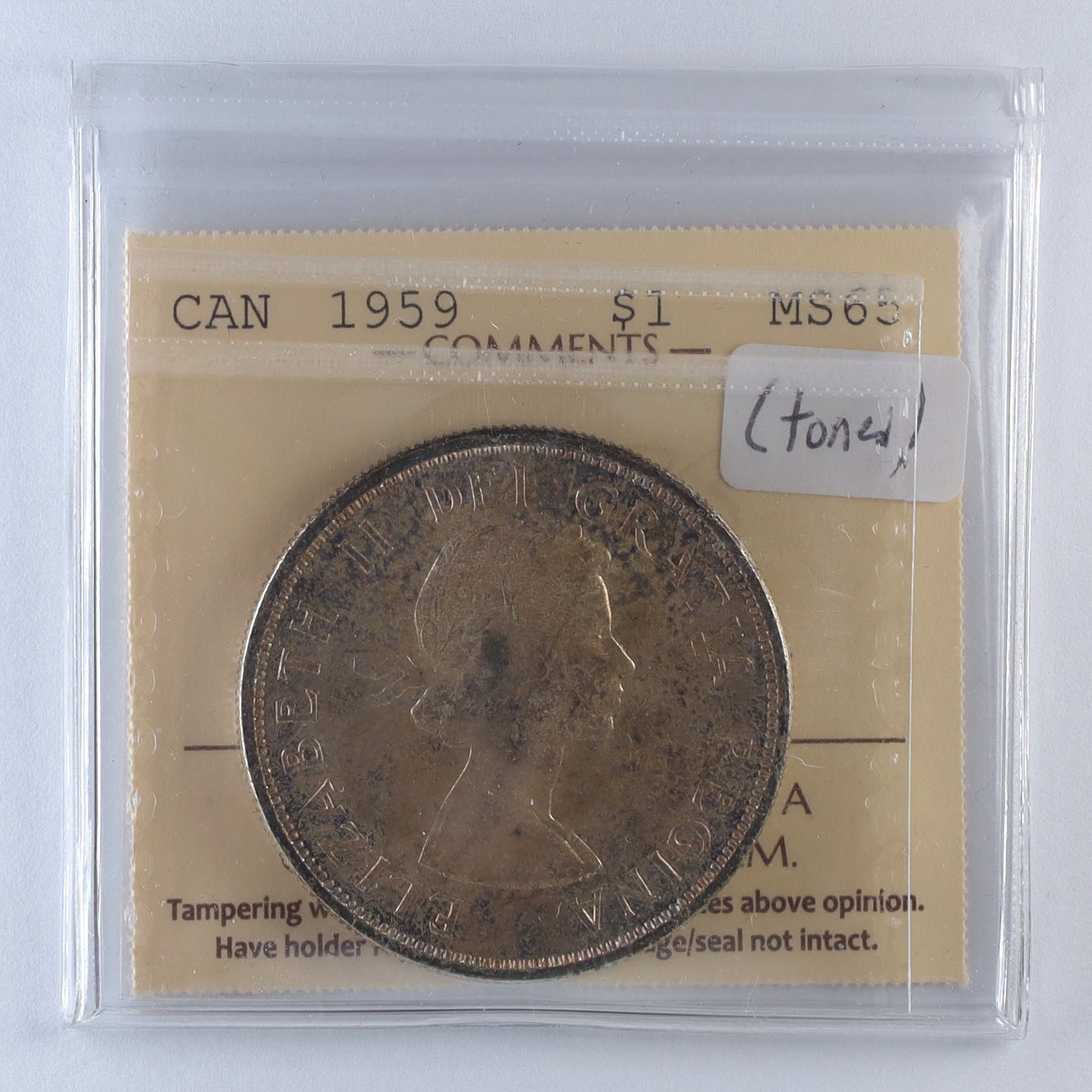 1959 Canada Dollar ICCS Certified MS65 (Toned)