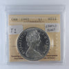 1965 Small Beads Blunt 5 (Type 2) Canada Dollar ICCS Certified MS64 (Lightly Toned)