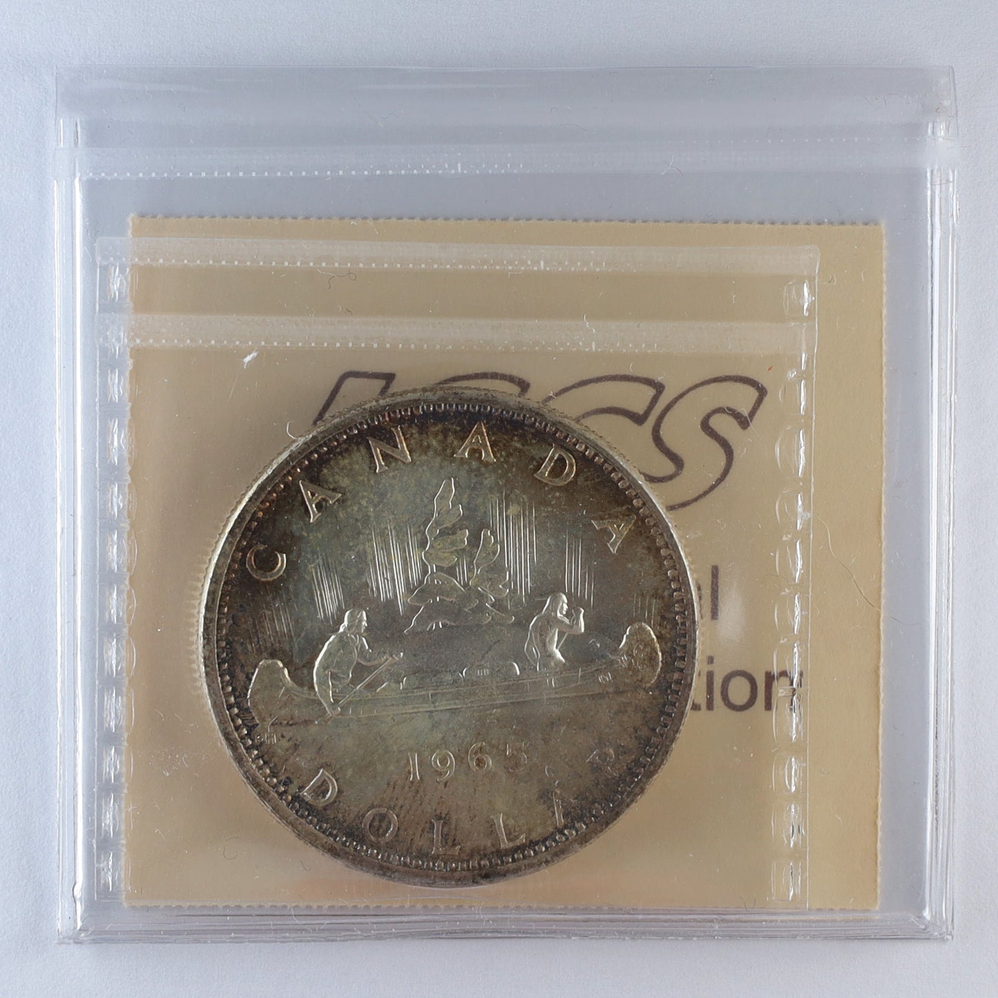 1965 Small Beads Pointed 5 (Type 1) Canada Dollar ICCS Certified MS63 (Toned)