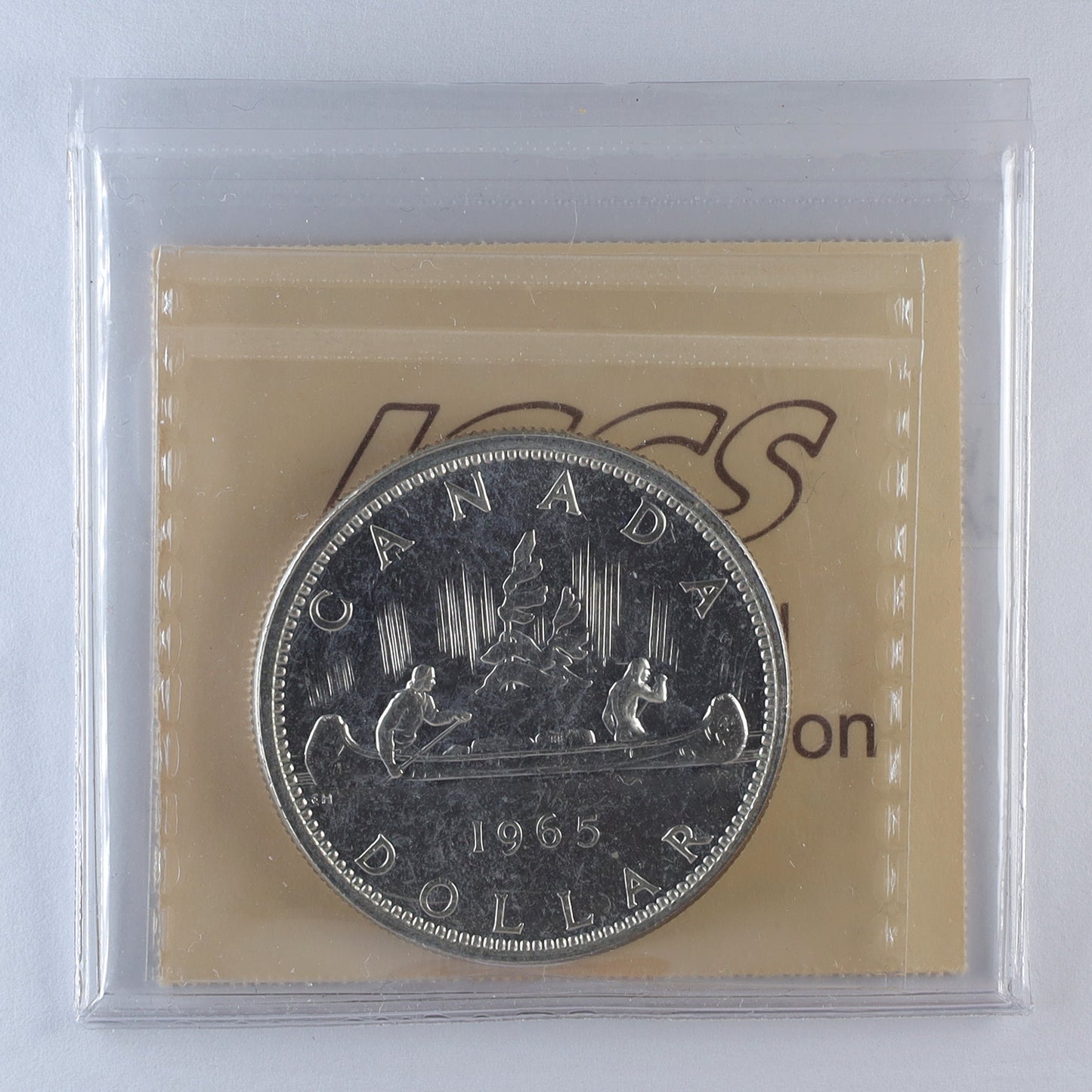 1965 Small Beads Blunt 5 (Type 2) Canada Dollar ICCS Certified PL66 Cameo (Lightly Toned)