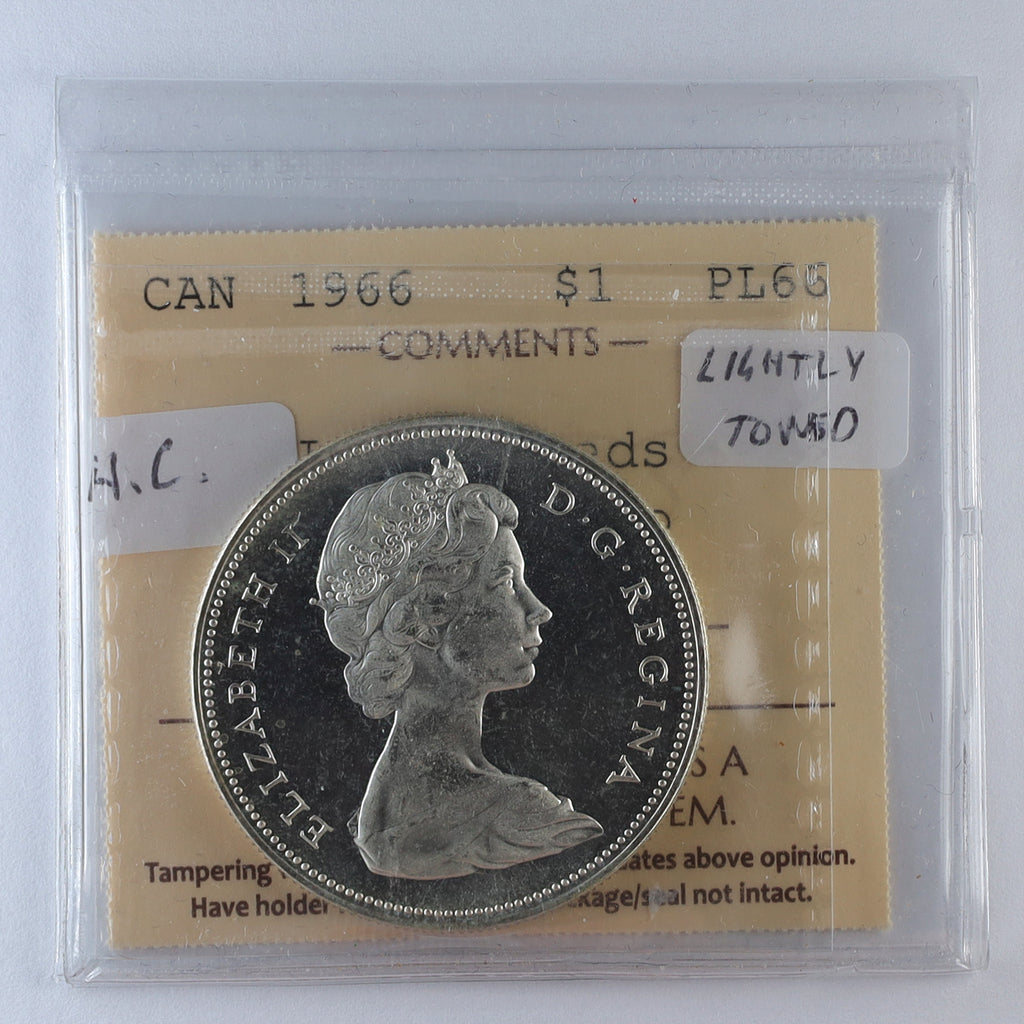1966 Large Beads Canada Dollar ICCS Certified PL66 Heavy Cameo (Lightly Toned)