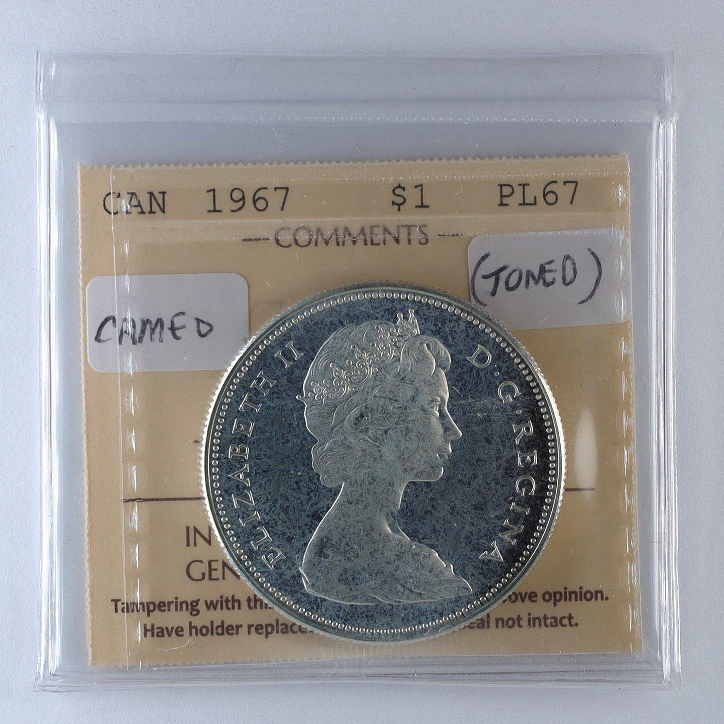 1967 Canada Dollar ICCS Certified PL67 Cameo (Toned)
