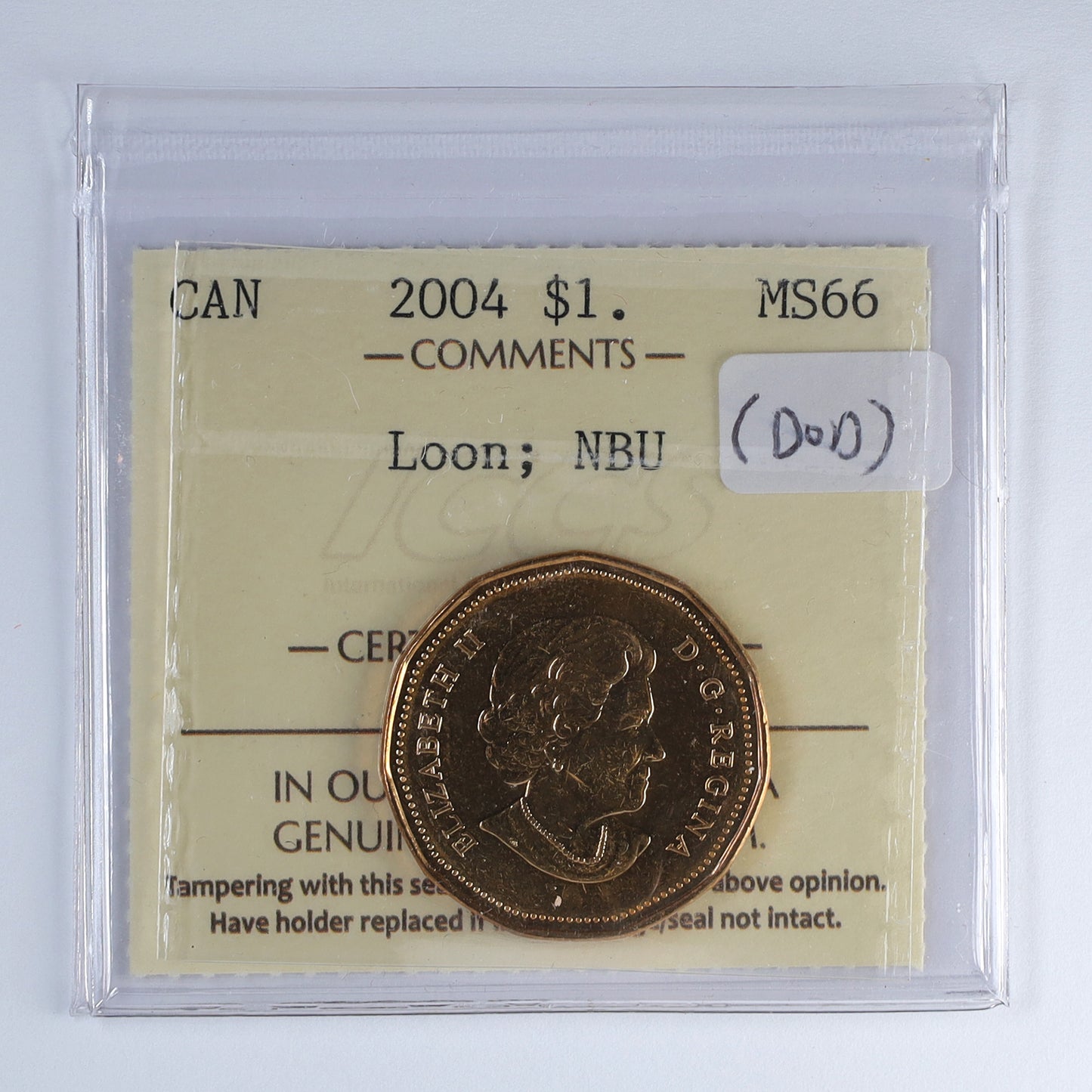 2004 Canada Loon Dollar ICCS Certified MS66 NBU (DOD)