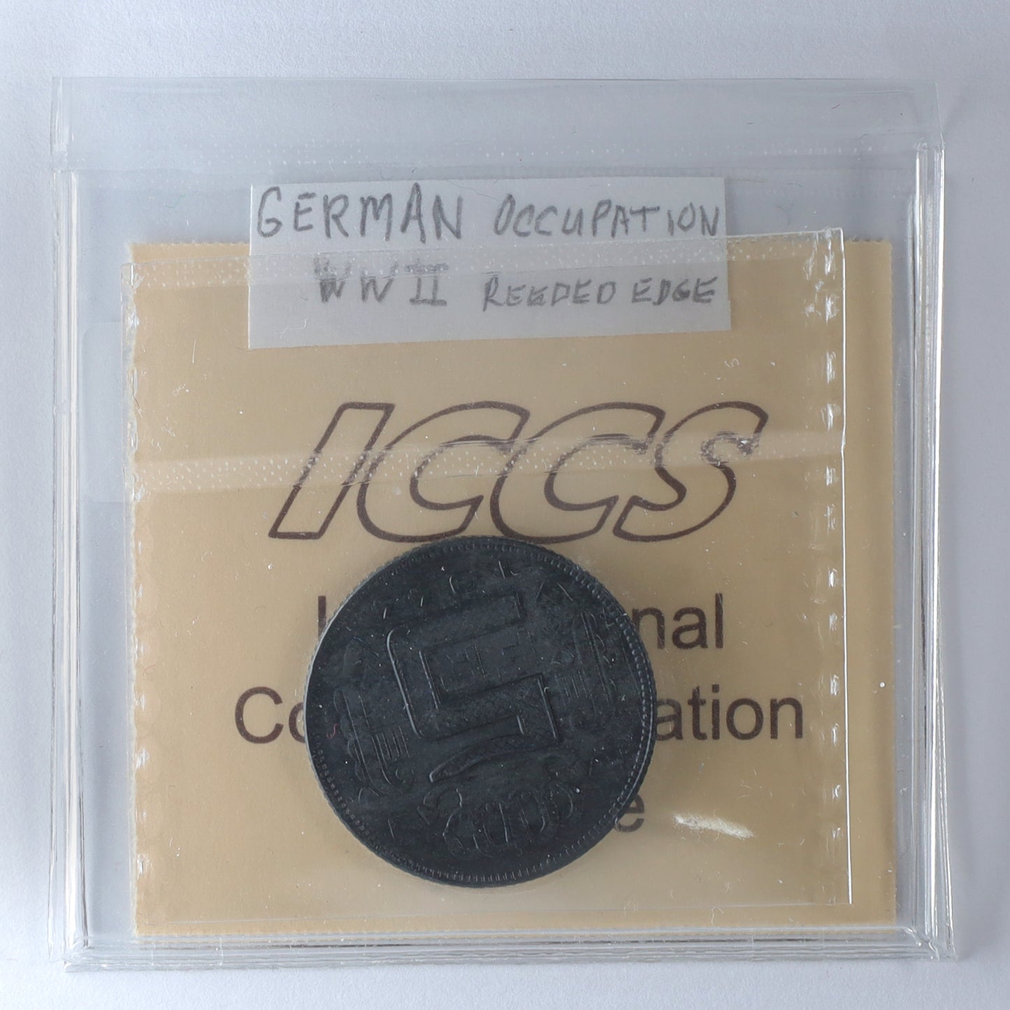 Belgium 1944 WWII Reeded 5 Francs ICCS Certified AU50 (DOD)