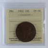 France 1902 10 Centimes ICCS Certified VF30 (DOD)