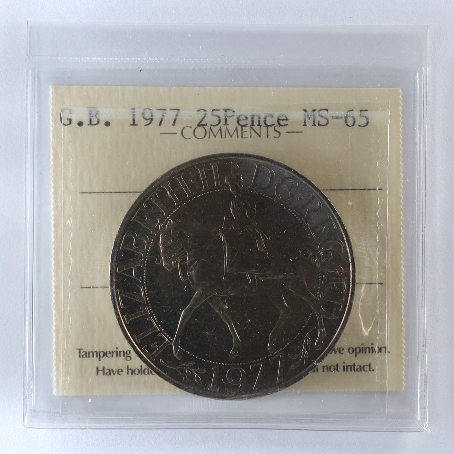 Great Britain 1977 Elizabeth II Silver Jubilee Commemorative Crown ICCS Cert. MS65 (DOD)
