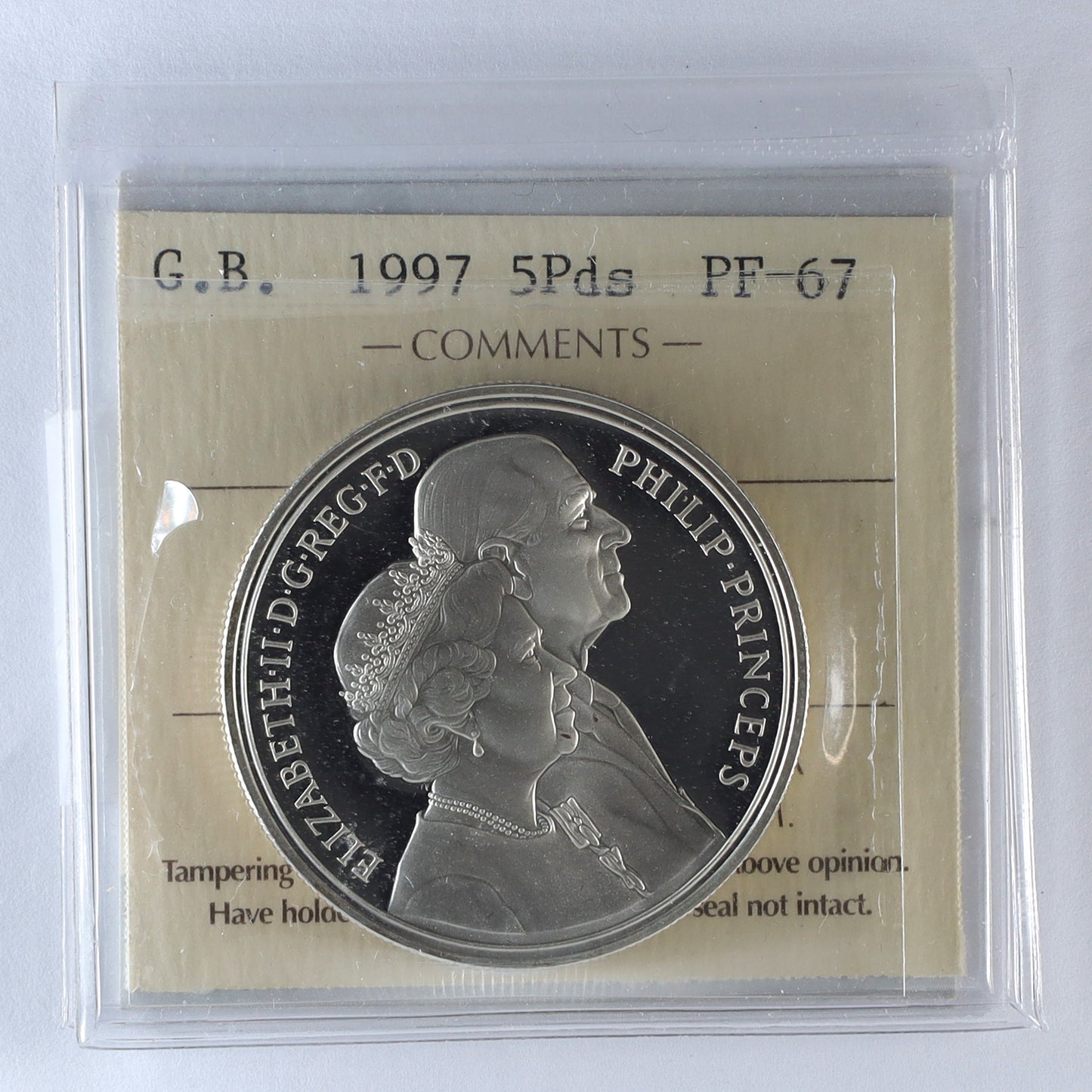 Great Britain 1997 Elizabeth II & Philip Golden Anniversary Crown ICCS Cert. PF67 (DOD)