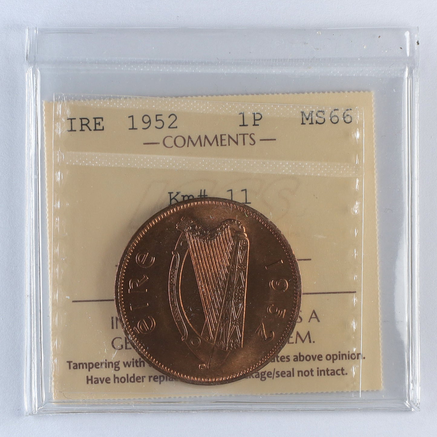 Ireland 1952 Penny ICCS Certified MS66 (DOD)