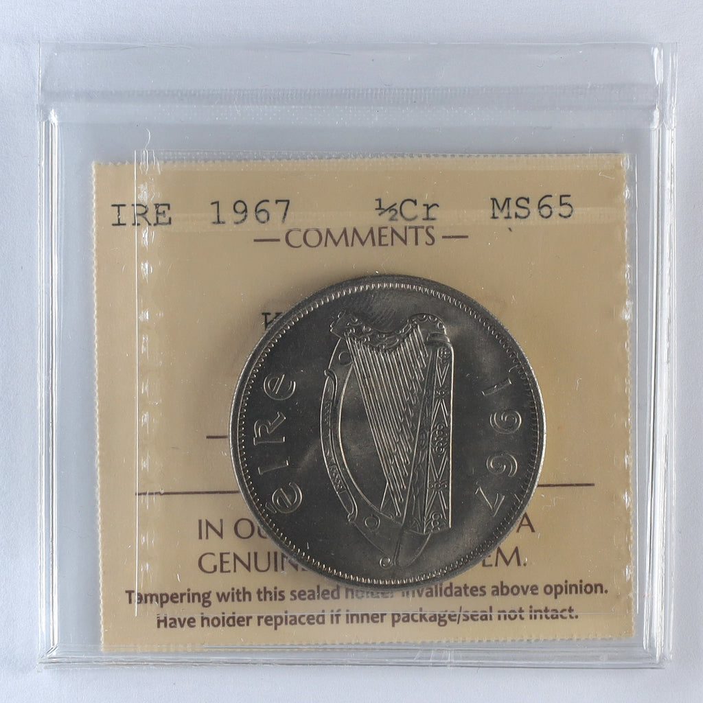 Ireland 1967 Half Crown ICCS Certified MS65 (DOD)