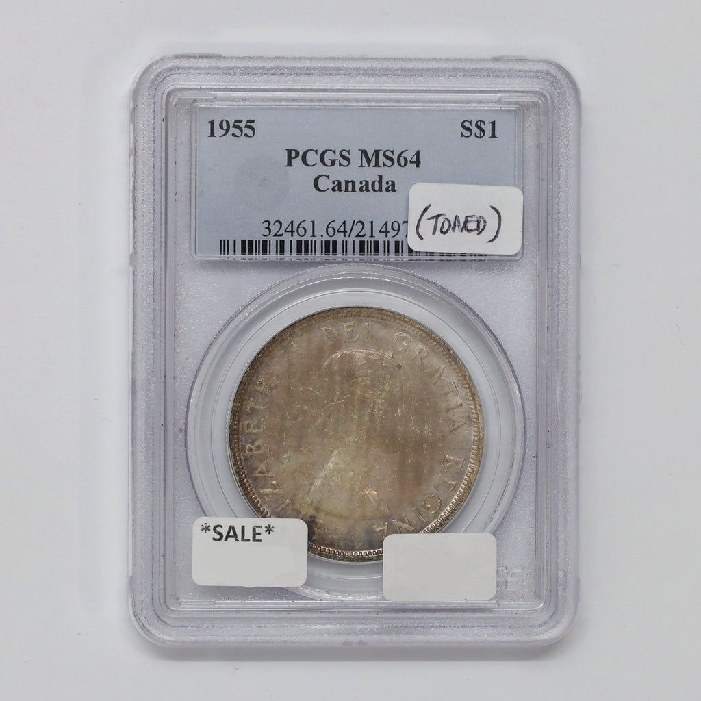 1955 Canada Dollar PCGS Certified MS64 (Toned)