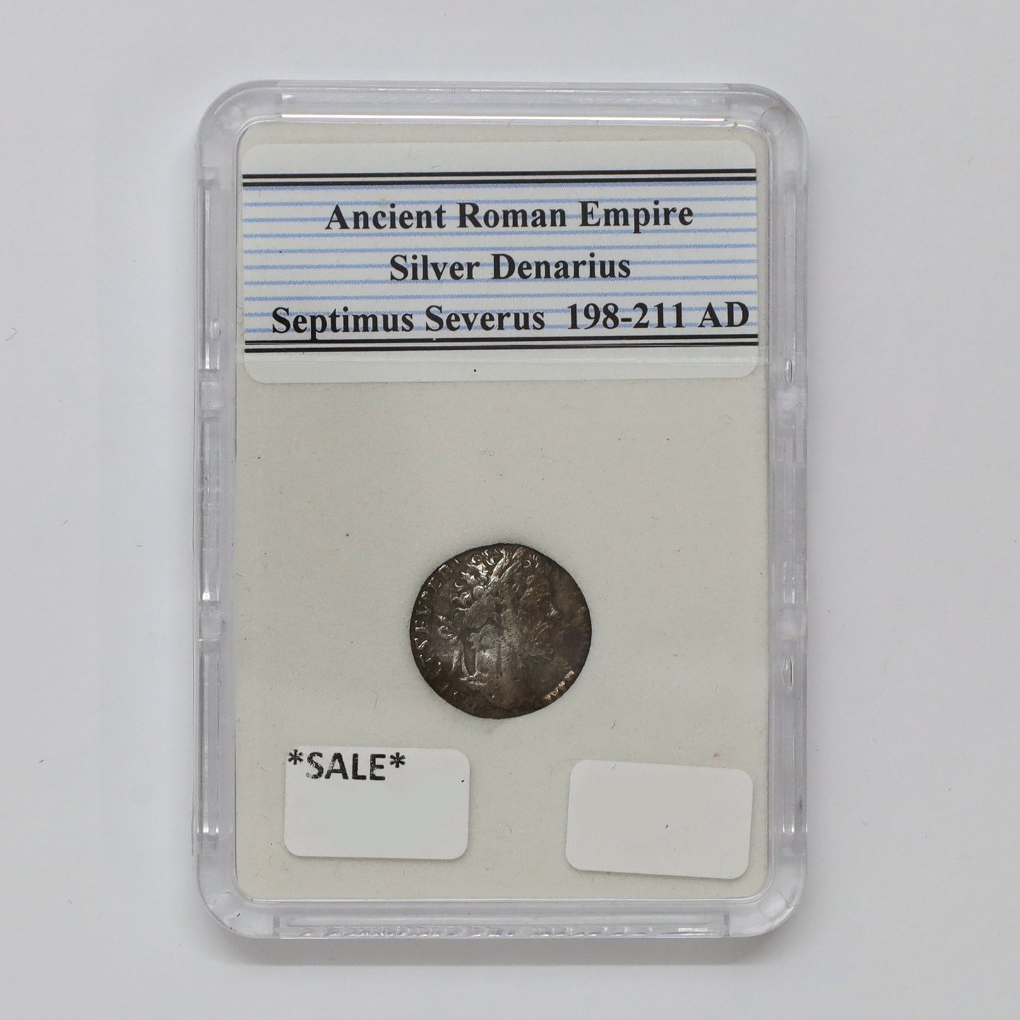Ancient Rome 198-211 AD Septimius Severus Silver Denarius in Slab (DOD)