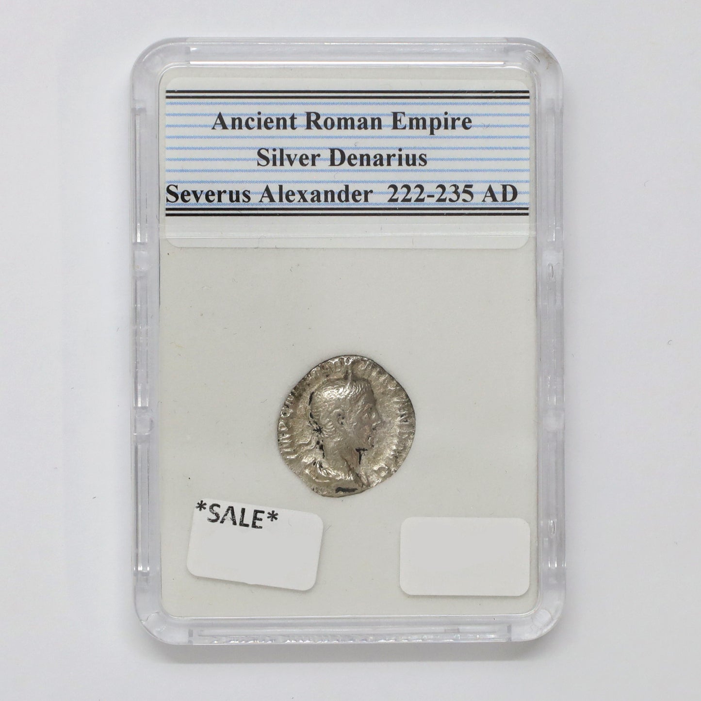 Ancient Rome 222-235 AD Severus Alexander Silver Denarius in Slab (DOD)