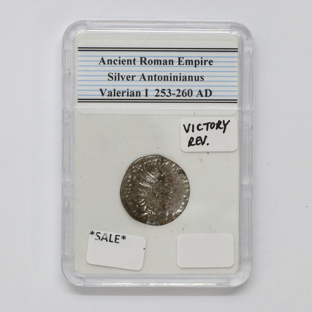 Ancient Rome 253-260 AD Valerian I w/ Victory Reverse Silver Antoninianus in Slab (DOD)