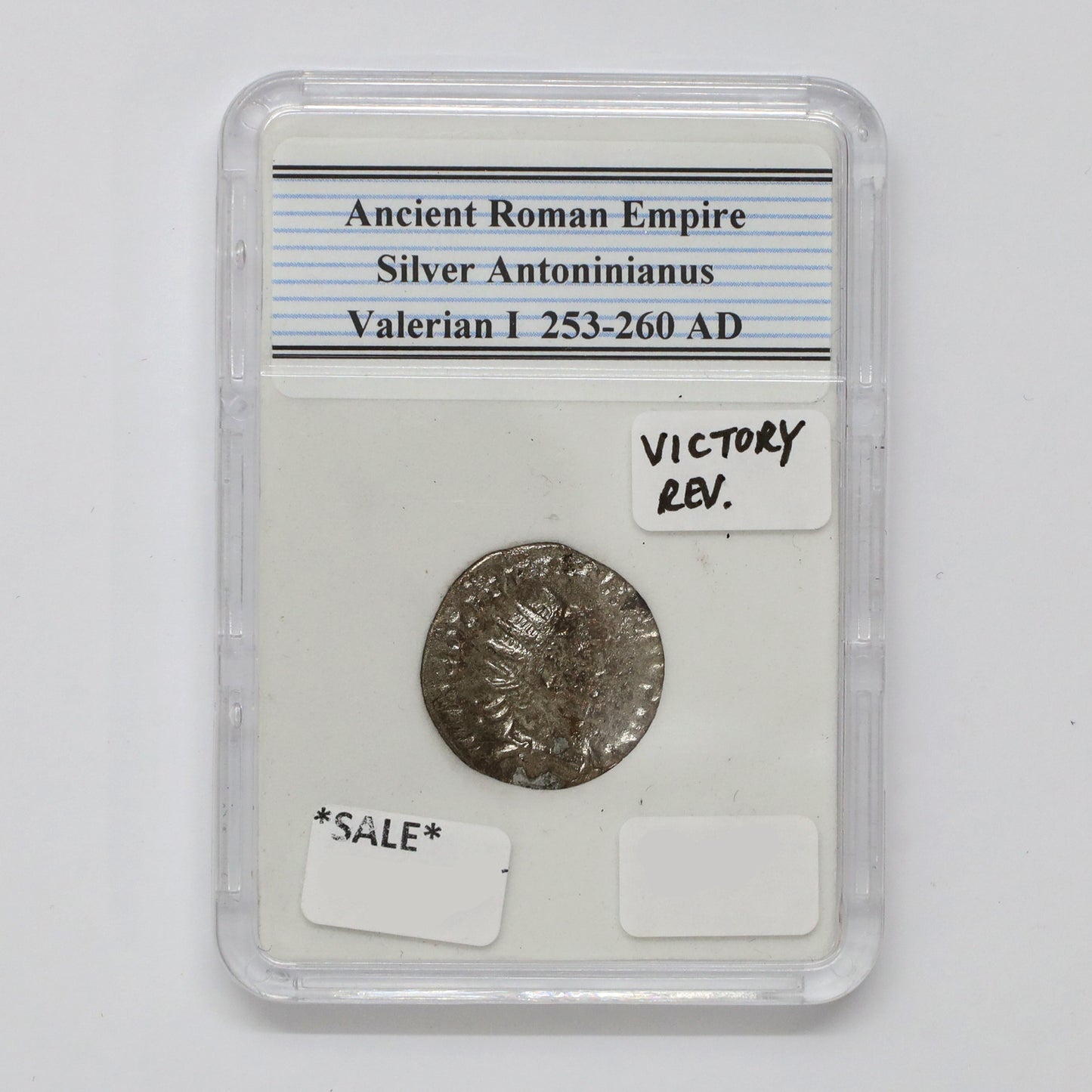 Ancient Rome 253-260 AD Valerian I w/ Victory Reverse Silver Antoninianus in Slab (DOD)