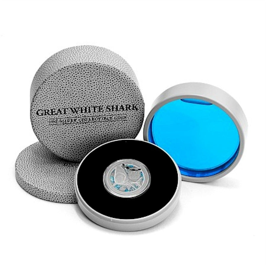 2012 Niue $2 1oz. Great White Shark Proof Silver (No tax)