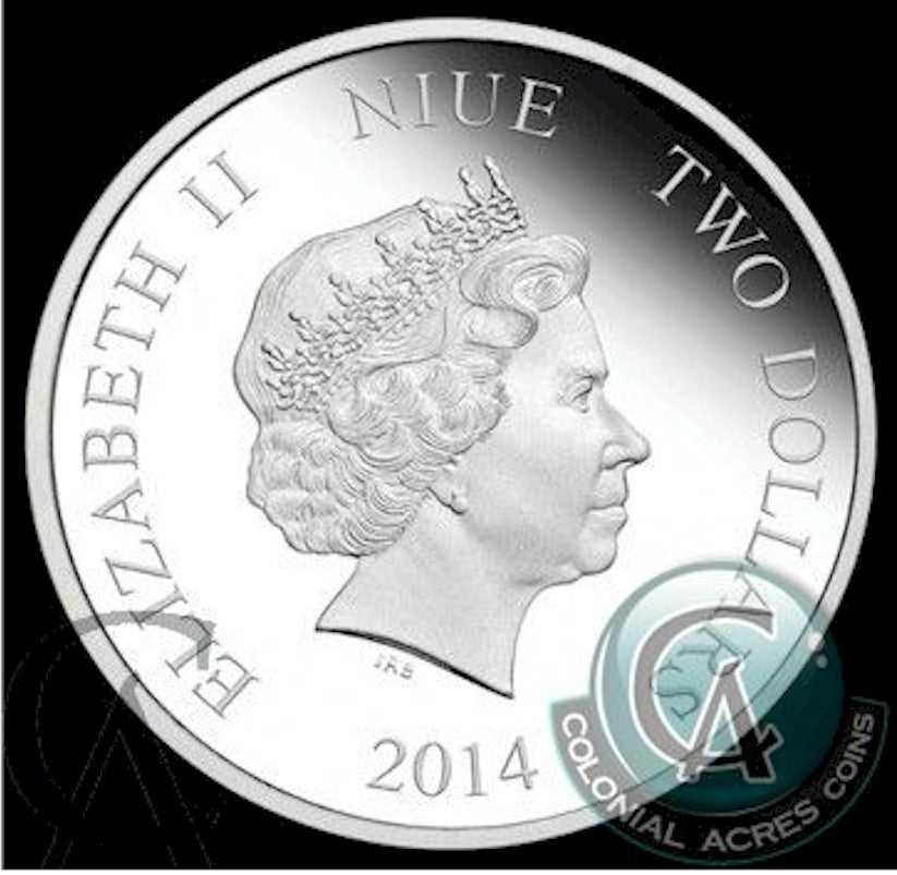 2014 Niue $2 Mickey and Friends - Donald Duck Silver Proof (No Tax)