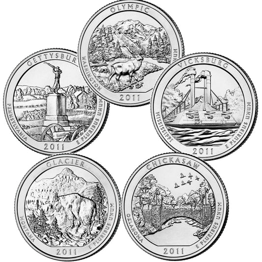 2011 USA National Parks Quarters 10-coin Set - P&D Mints