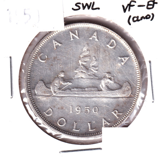 1950 SWL Canada Dollar VF-EF (VF30) Scratched, cleaned, or impaired