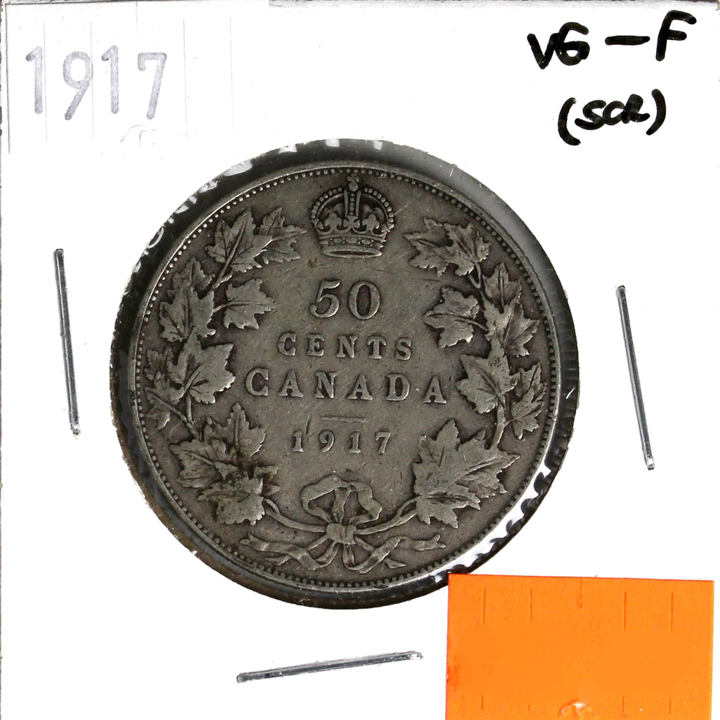 1917 Canada 50-cents VG-F (VG-10) Scratched