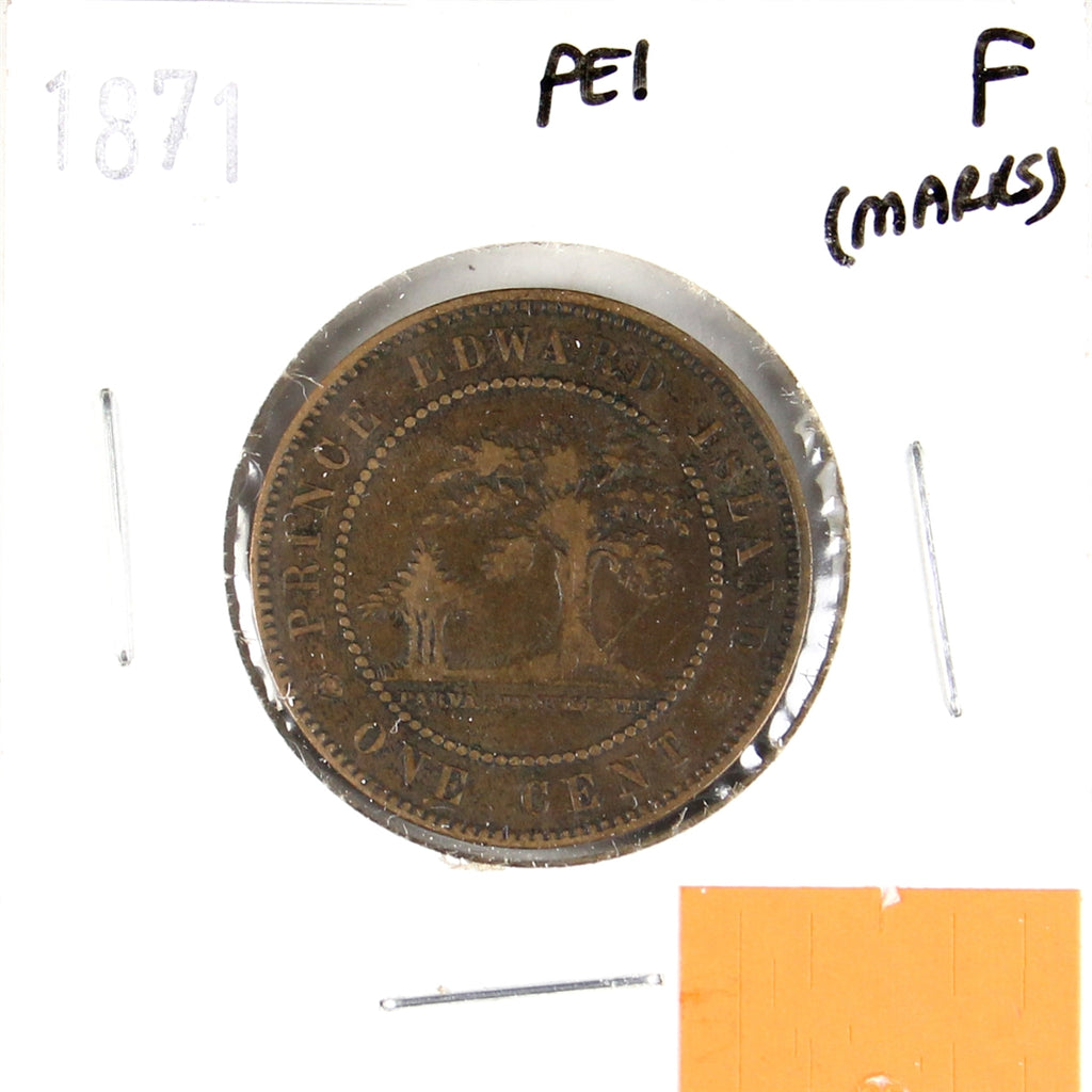 1871 Prince Edward Island 1-cent Fine (F12) Scratched, Cleaned or Impaired