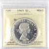 1963 Canada Dollar ICCS Certified MS-63 Heavy Cameo